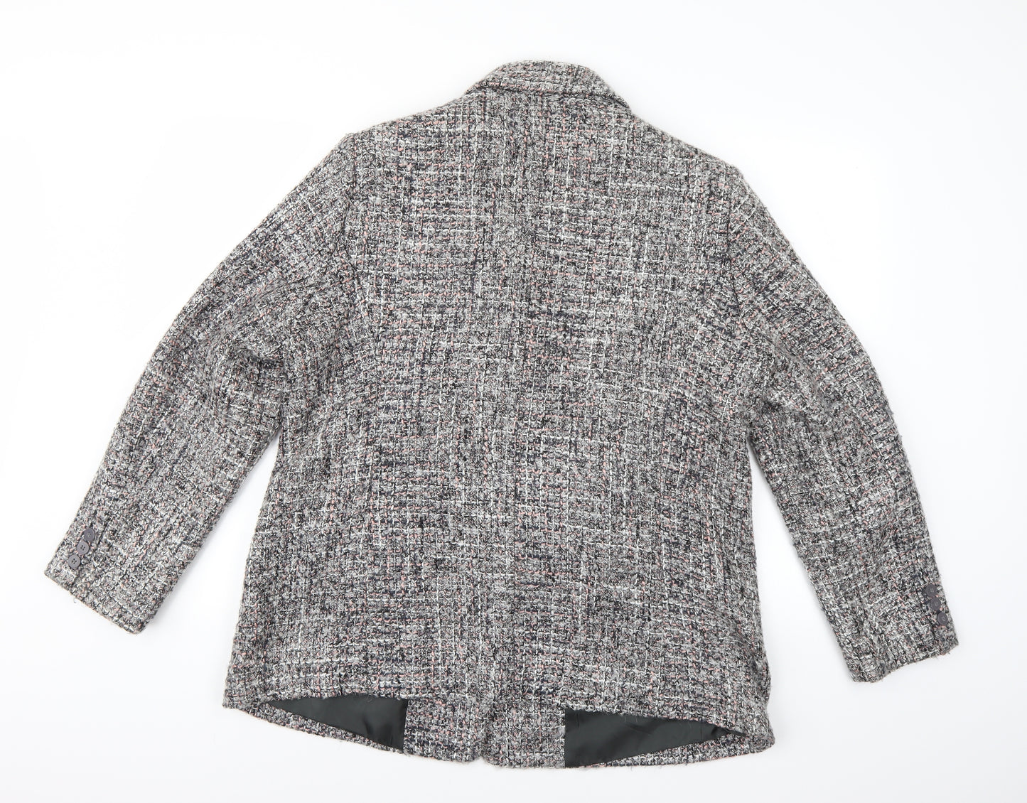 Damart Womens Grey Check  Pea Coat Coat Size 20