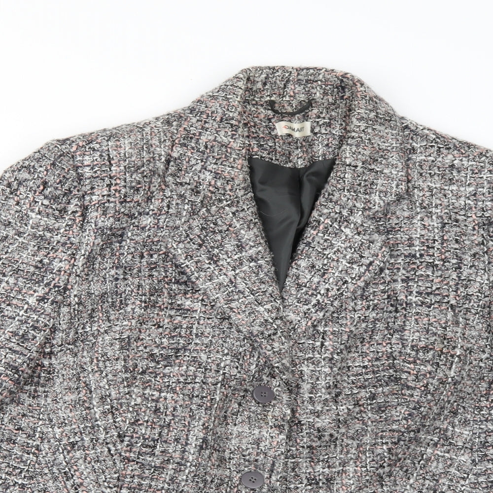 Damart Womens Grey Check  Pea Coat Coat Size 20