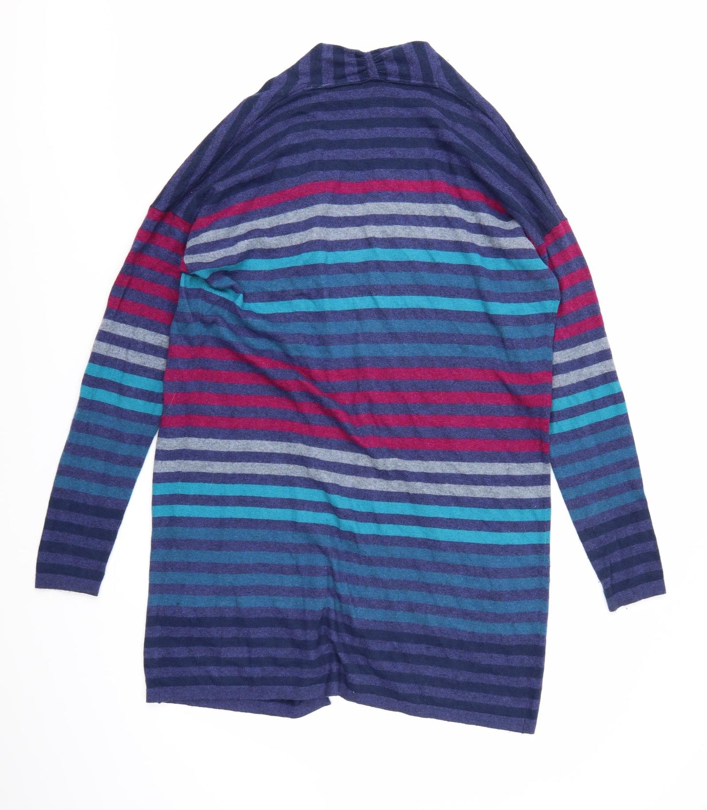 EAST Womens Blue Striped Knit Cardigan Jumper Size M