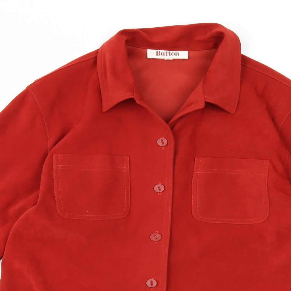 Burton Womens Orange   Basic Button-Up Size M