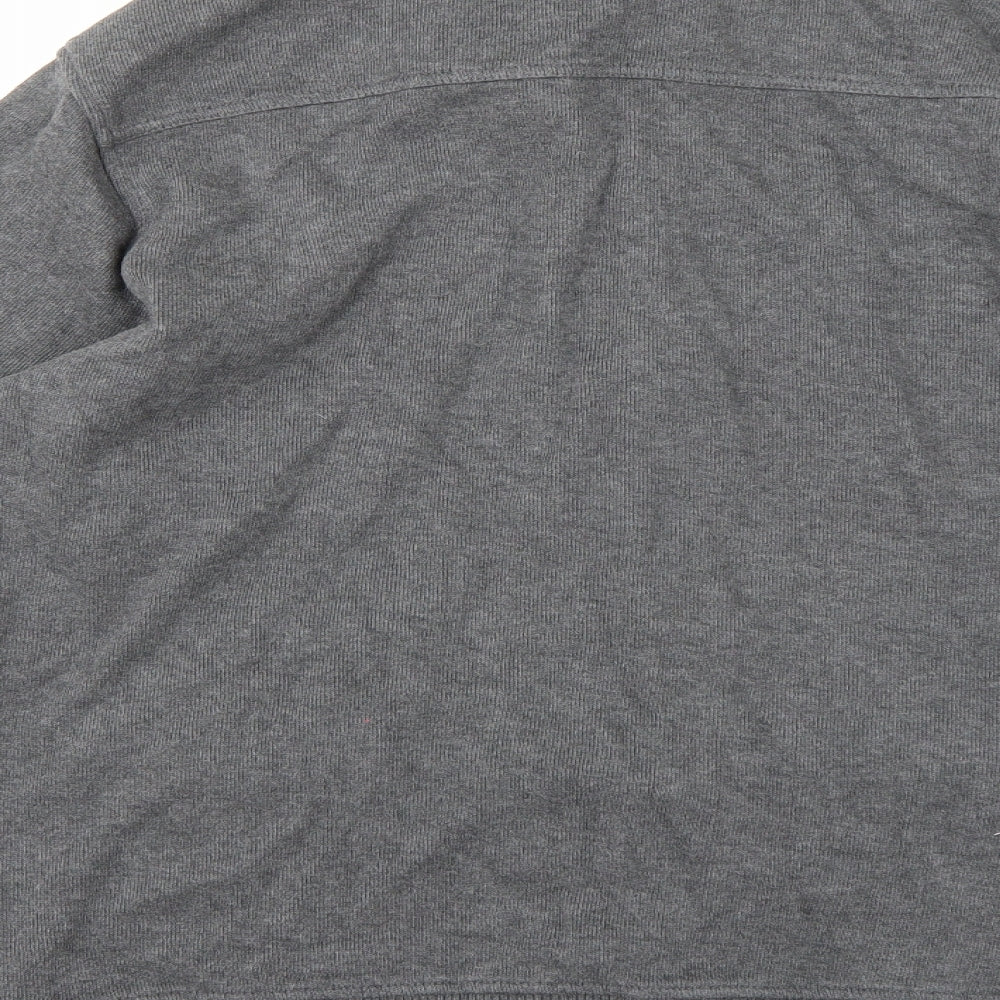 Lands End Mens Grey  Knit Cardigan Jumper Size L
