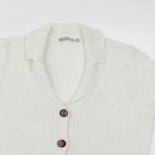 Rabe Womens White  Knit Cardigan Jumper Size 14