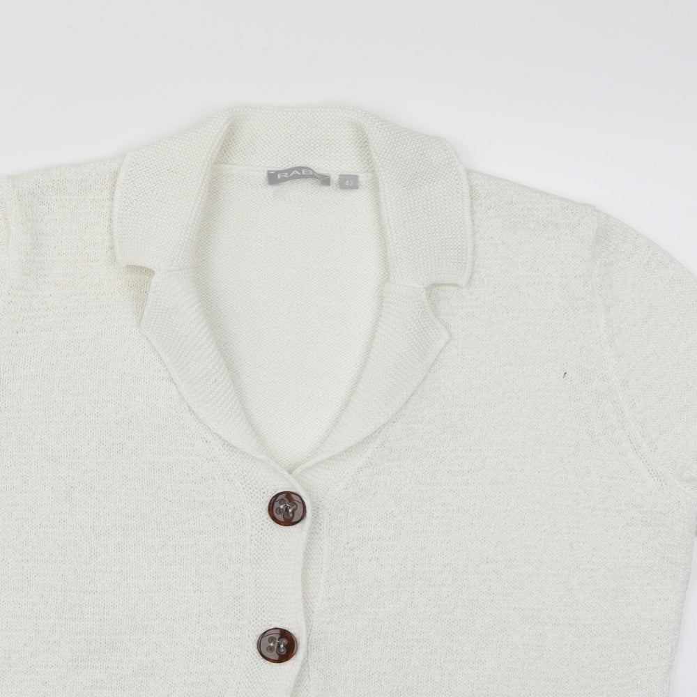 Rabe Womens White  Knit Cardigan Jumper Size 14