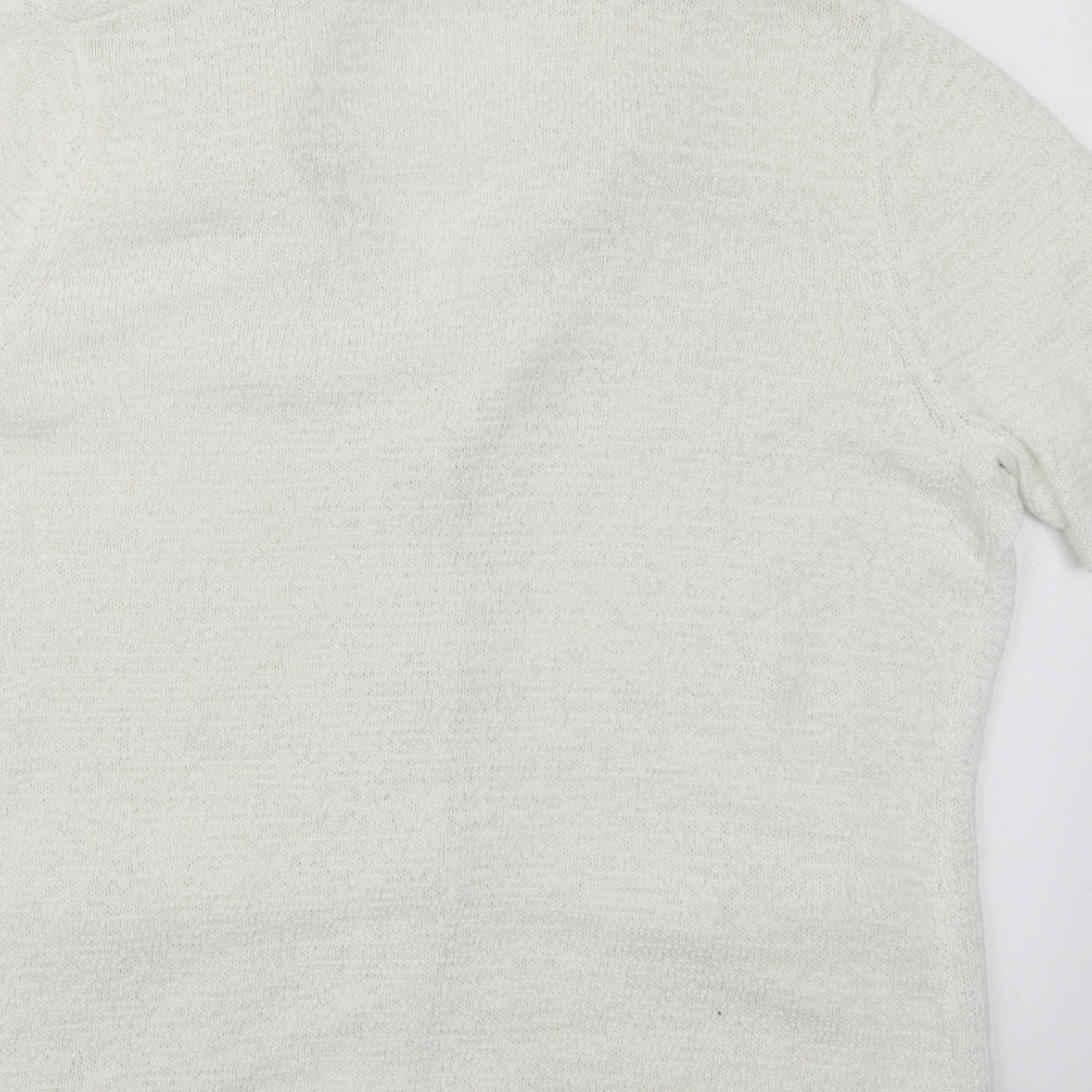 Rabe Womens White  Knit Cardigan Jumper Size 14