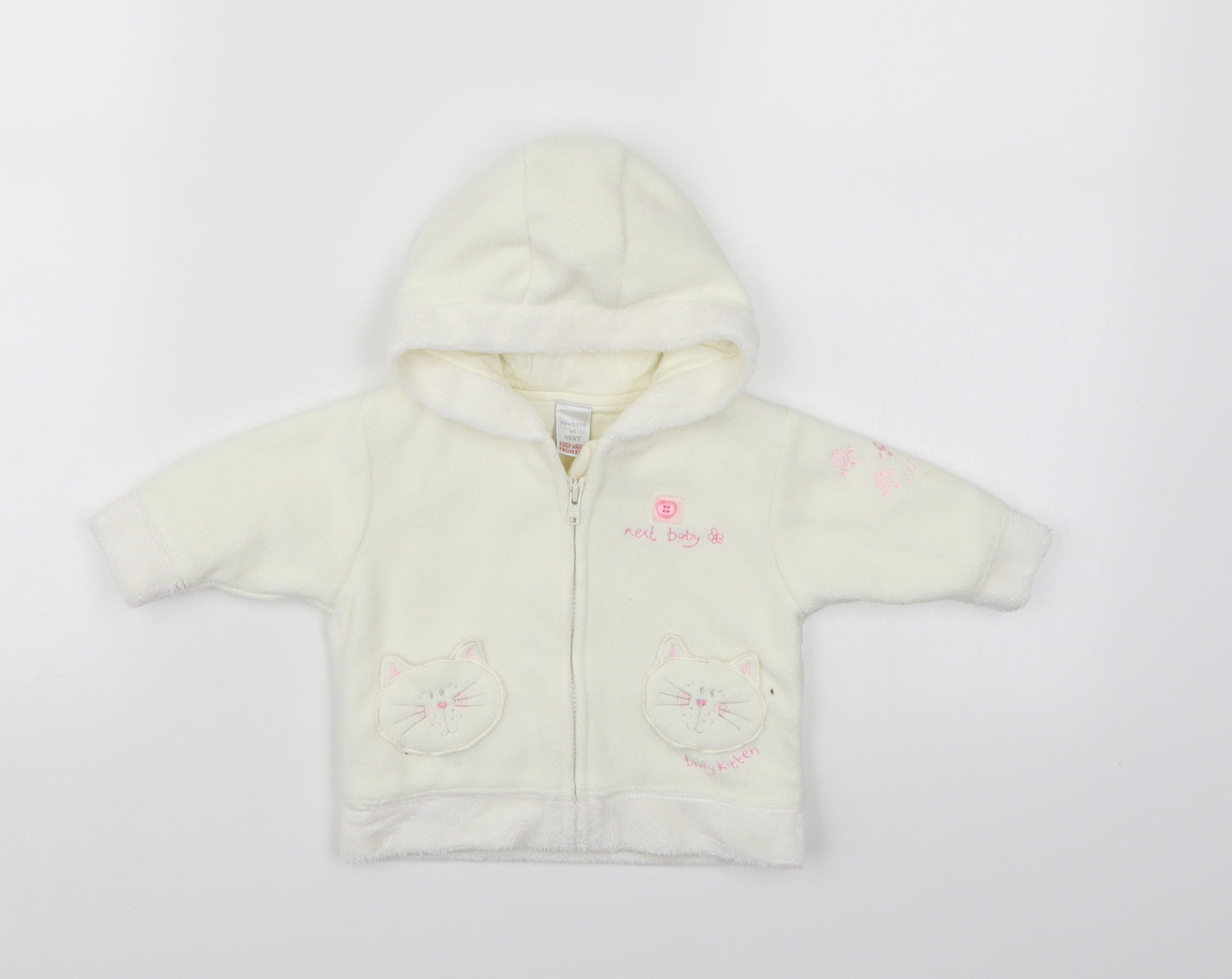 NEXT Girls White  Fleece Jacket  Size 0-3 Months