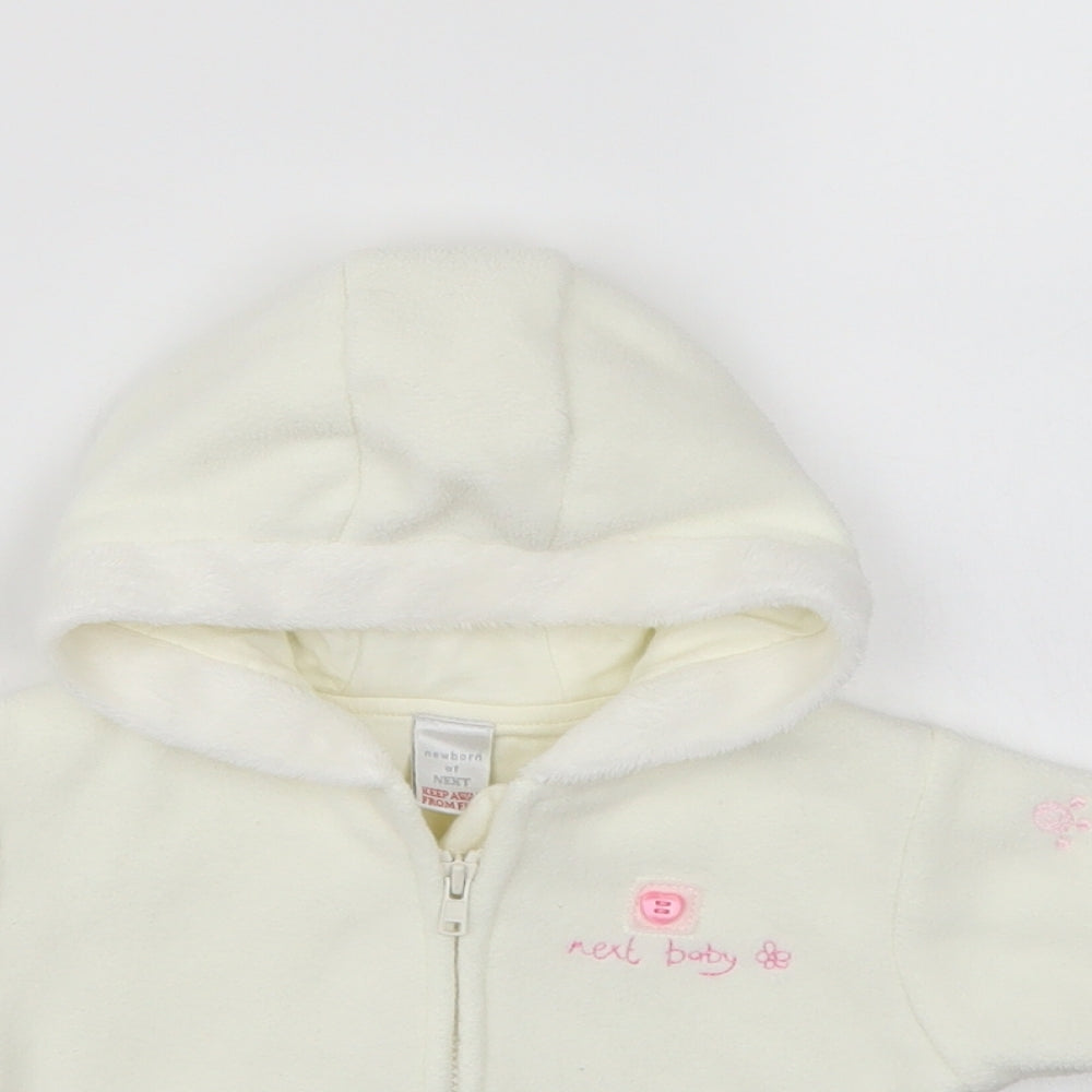 NEXT Girls White  Fleece Jacket  Size 0-3 Months
