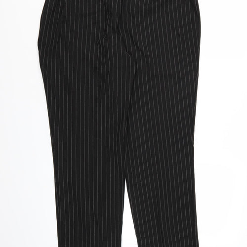 Marks and Spencer Womens Black Striped  Trousers  Size 16 L28 in