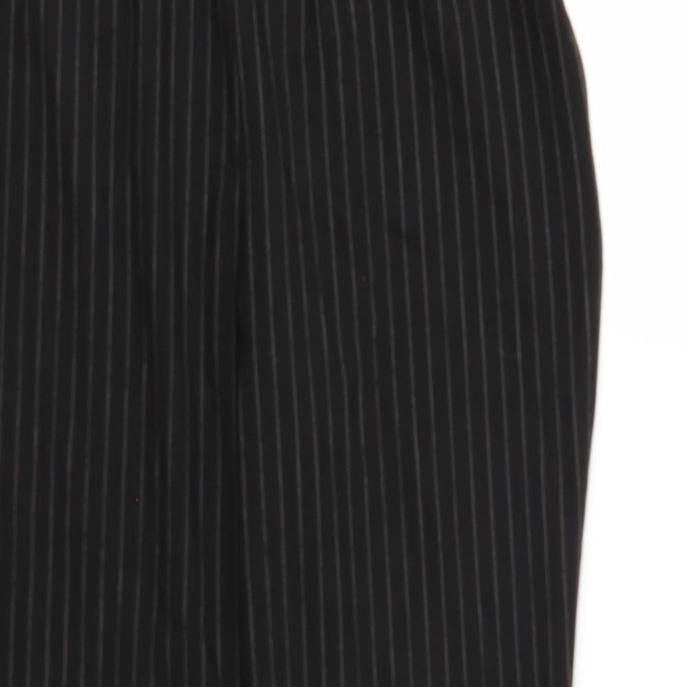 Marks and Spencer Womens Black Striped  Trousers  Size 16 L28 in