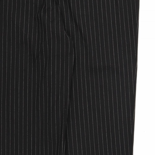 Marks and Spencer Womens Black Striped  Trousers  Size 16 L28 in
