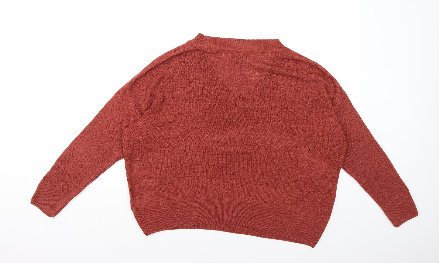 Primark Womens Orange  Knit Pullover Jumper Size S