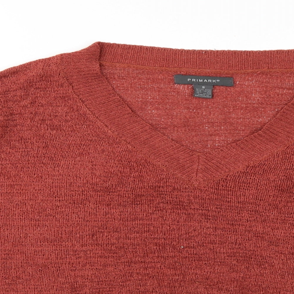 Primark Womens Orange  Knit Pullover Jumper Size S