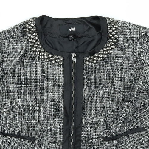 H&M Womens Black   Full Zip Jumper Size 10