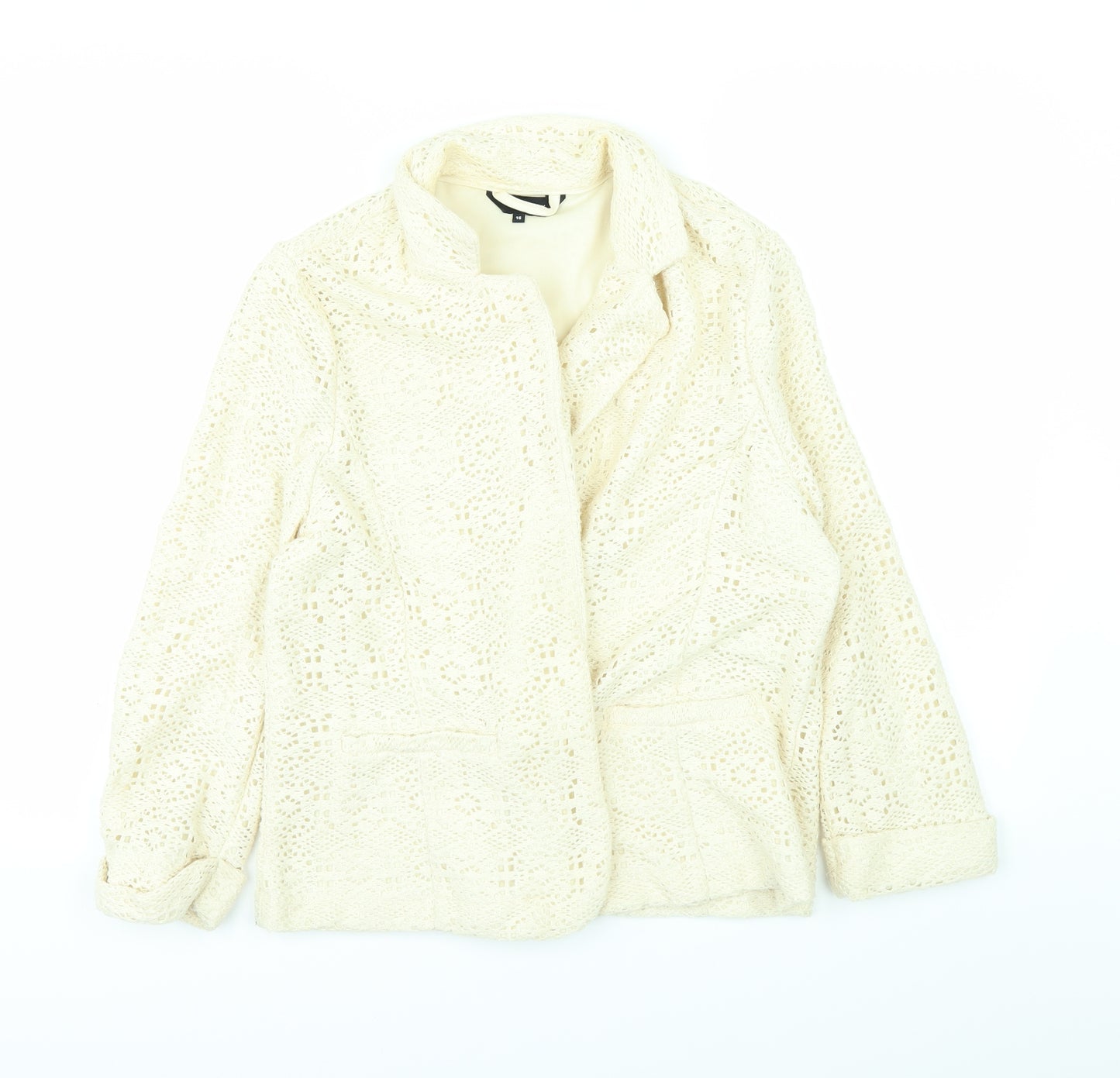 New Look Womens White   Cardigan Jumper Size 16
