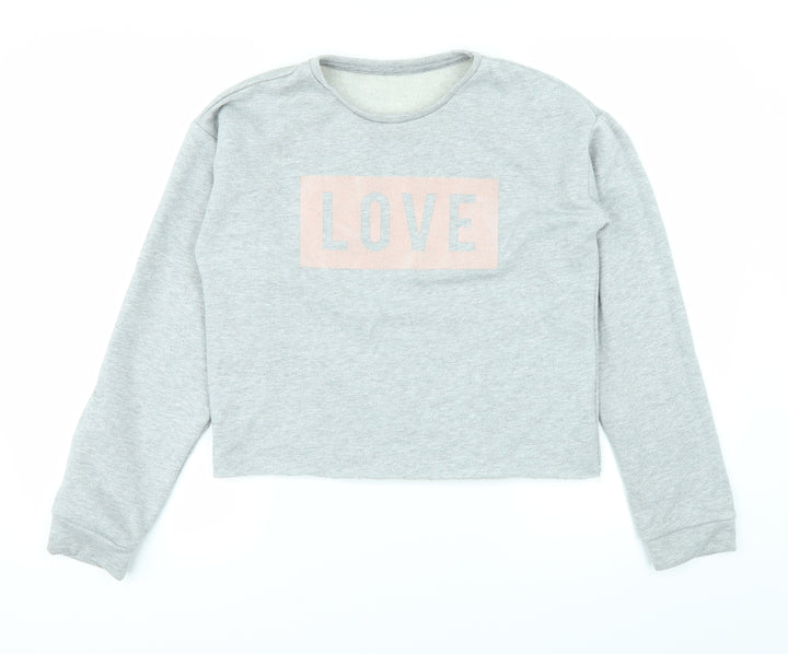 Preworn Girls Grey Pullover Jumper Size 14 Years