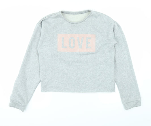 Preworn Girls Grey   Pullover Jumper Size 14 Years