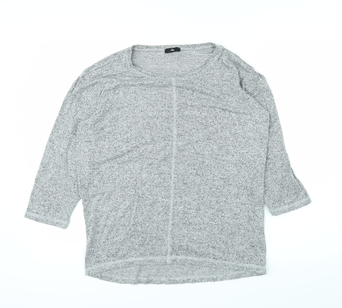 M&Co Womens Grey   Basic T-Shirt Size 10