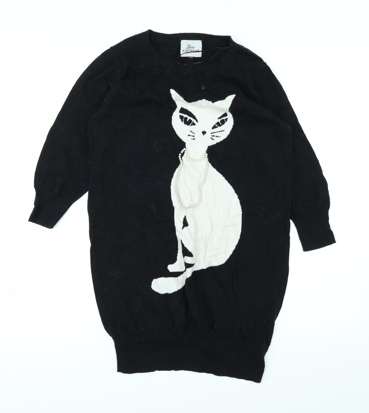 love knit Womens Black   Basic T-Shirt Size 12