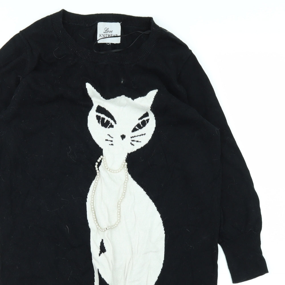 love knit Womens Black   Basic T-Shirt Size 12