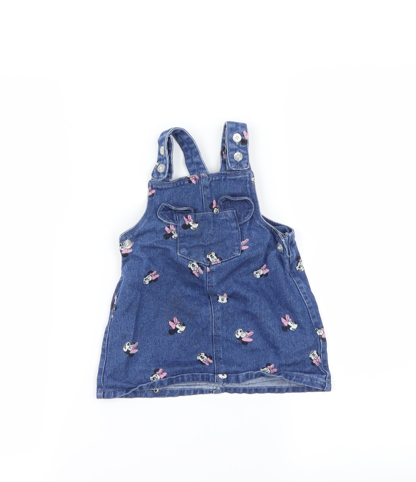 Disney  Blue Spotted  Pinafore/Dungaree Dress  Size 9-12 Months