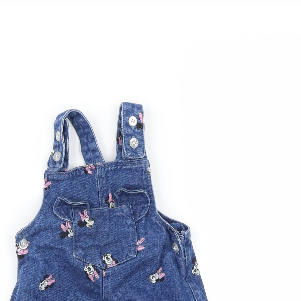 Disney  Blue Spotted  Pinafore/Dungaree Dress  Size 9-12 Months