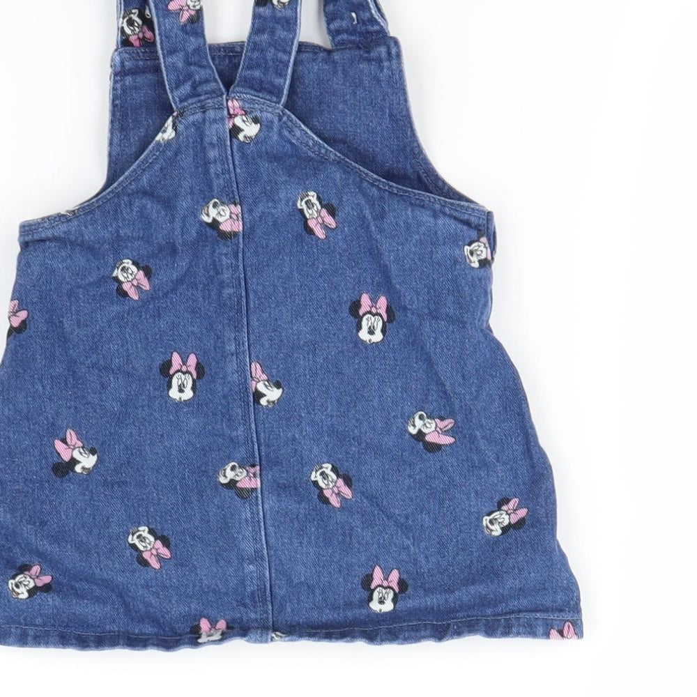 Disney  Blue Spotted  Pinafore/Dungaree Dress  Size 9-12 Months