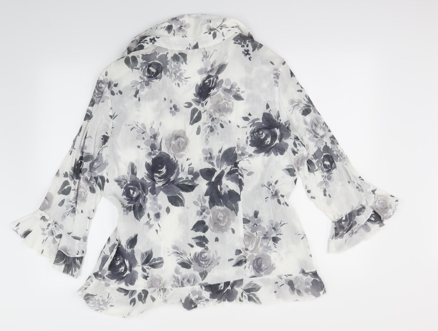 Per Una Womens White Floral  Basic Blouse Size 18