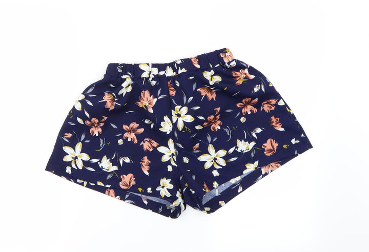Preworn Womens Blue Floral Culotte Shorts Size 10