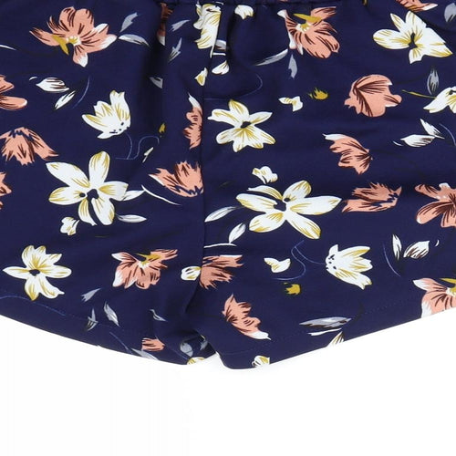 Preworn Womens Blue Floral  Culotte Shorts Size 10