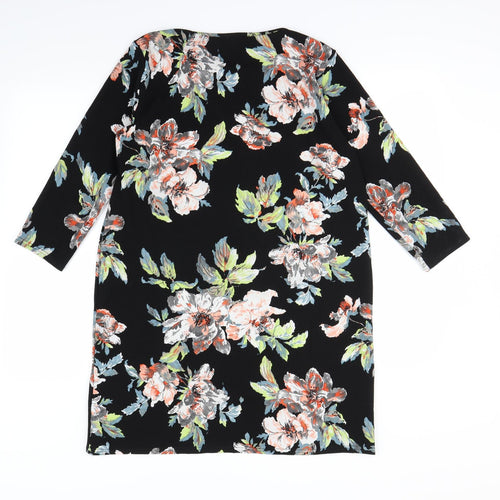 Boohoo Womens Black Floral  Mini  Size 14