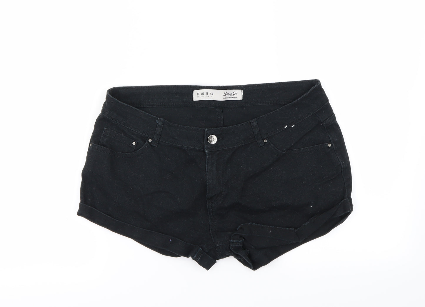 denim& co Womens Black   Hot Pants Shorts Size 12