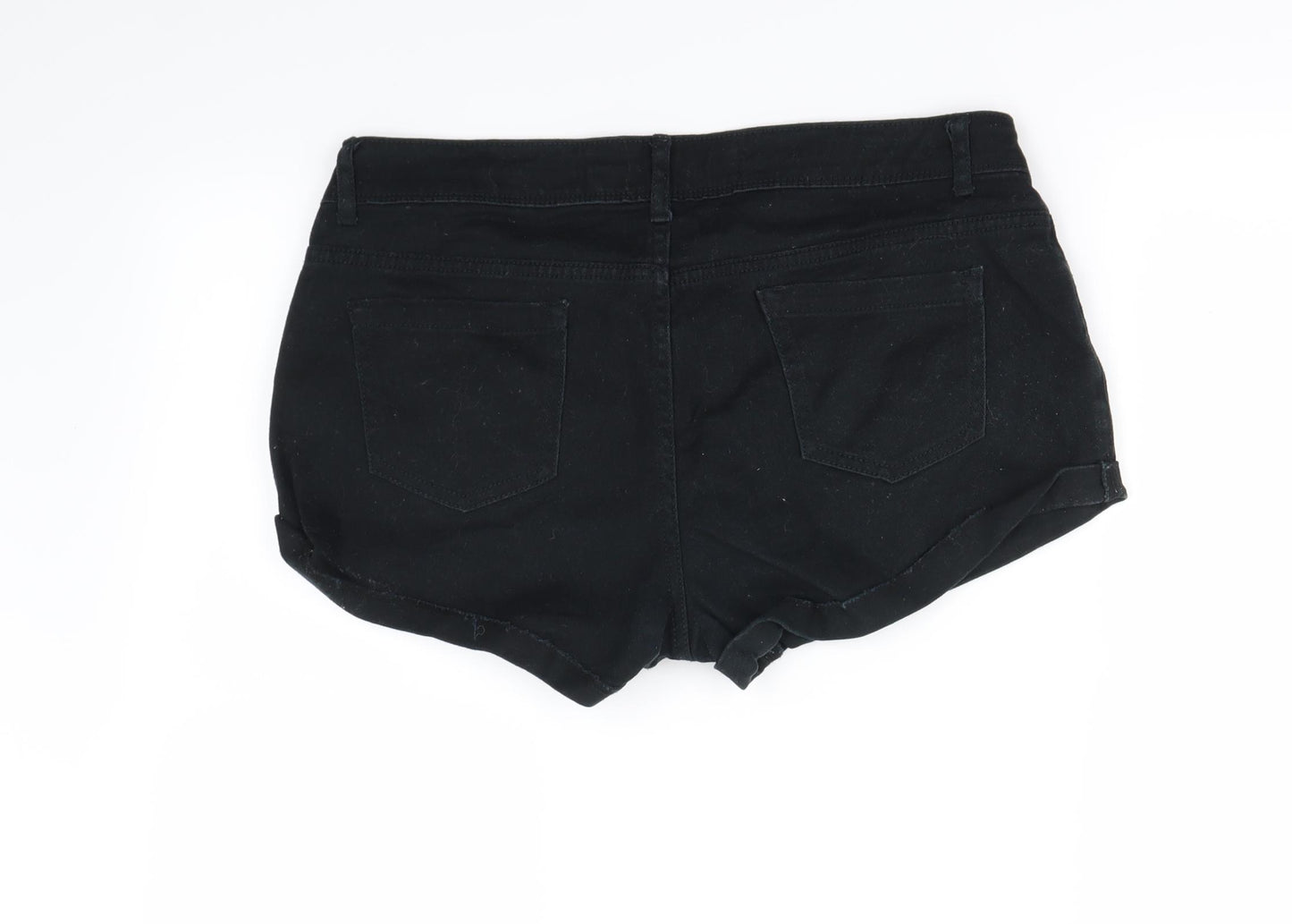 denim& co Womens Black   Hot Pants Shorts Size 12