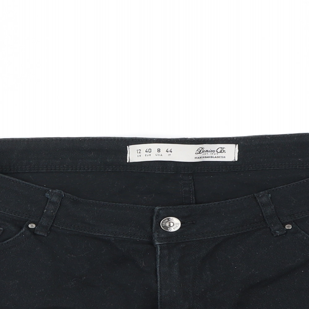 denim& co Womens Black   Hot Pants Shorts Size 12