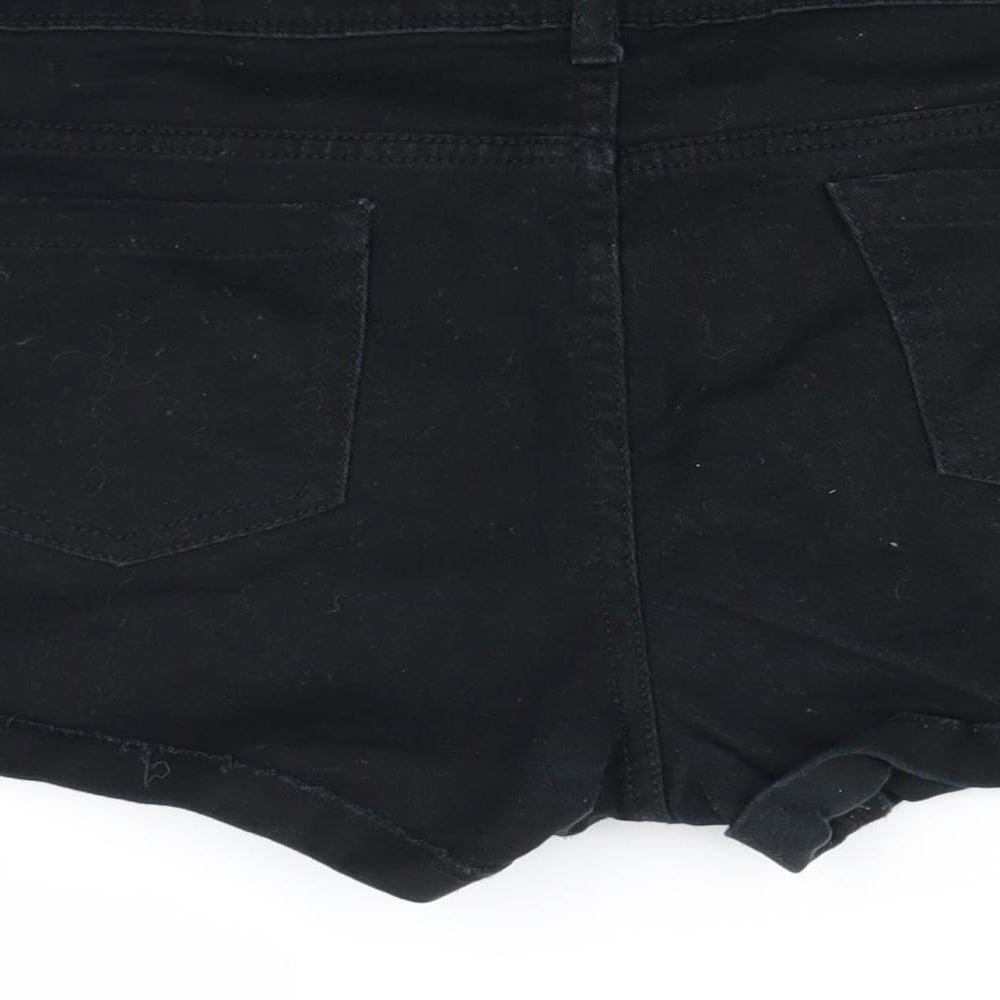 denim& co Womens Black   Hot Pants Shorts Size 12
