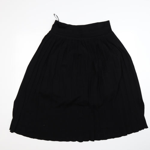 Preworn Womens Black  Knit Pleated Skirt Size 18