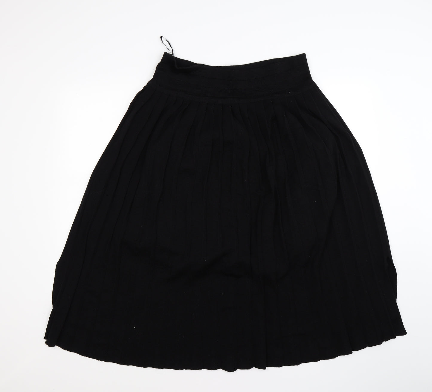 Preworn Womens Black  Knit Pleated Skirt Size 18