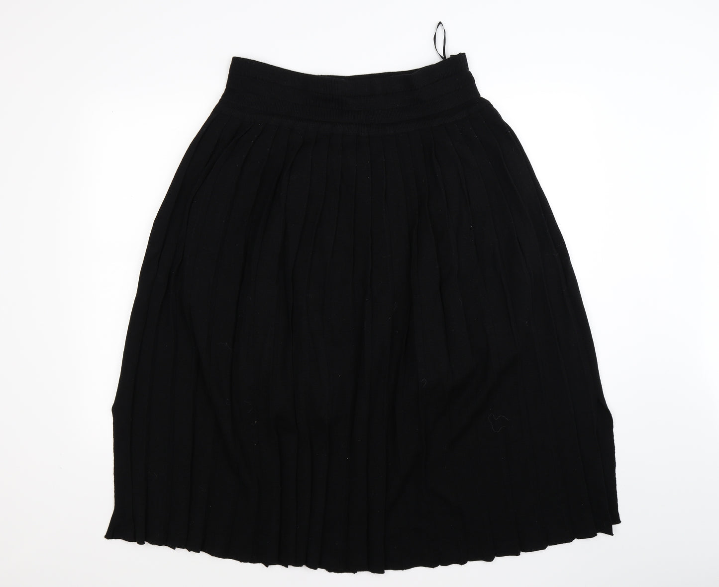 Preworn Womens Black  Knit Pleated Skirt Size 18