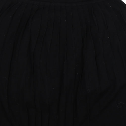 Preworn Womens Black  Knit Pleated Skirt Size 18
