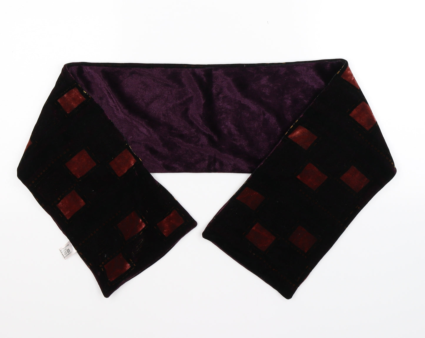 Preworn Womens Purple Check Velvet  Scarf