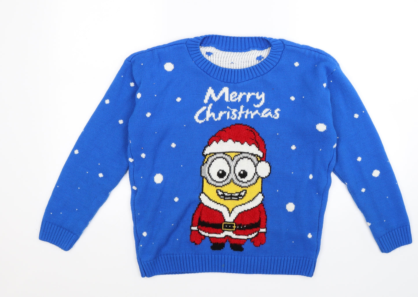 Preworn Womens Blue  Knit Pullover Jumper Size M  - MINION CHRISTMAS