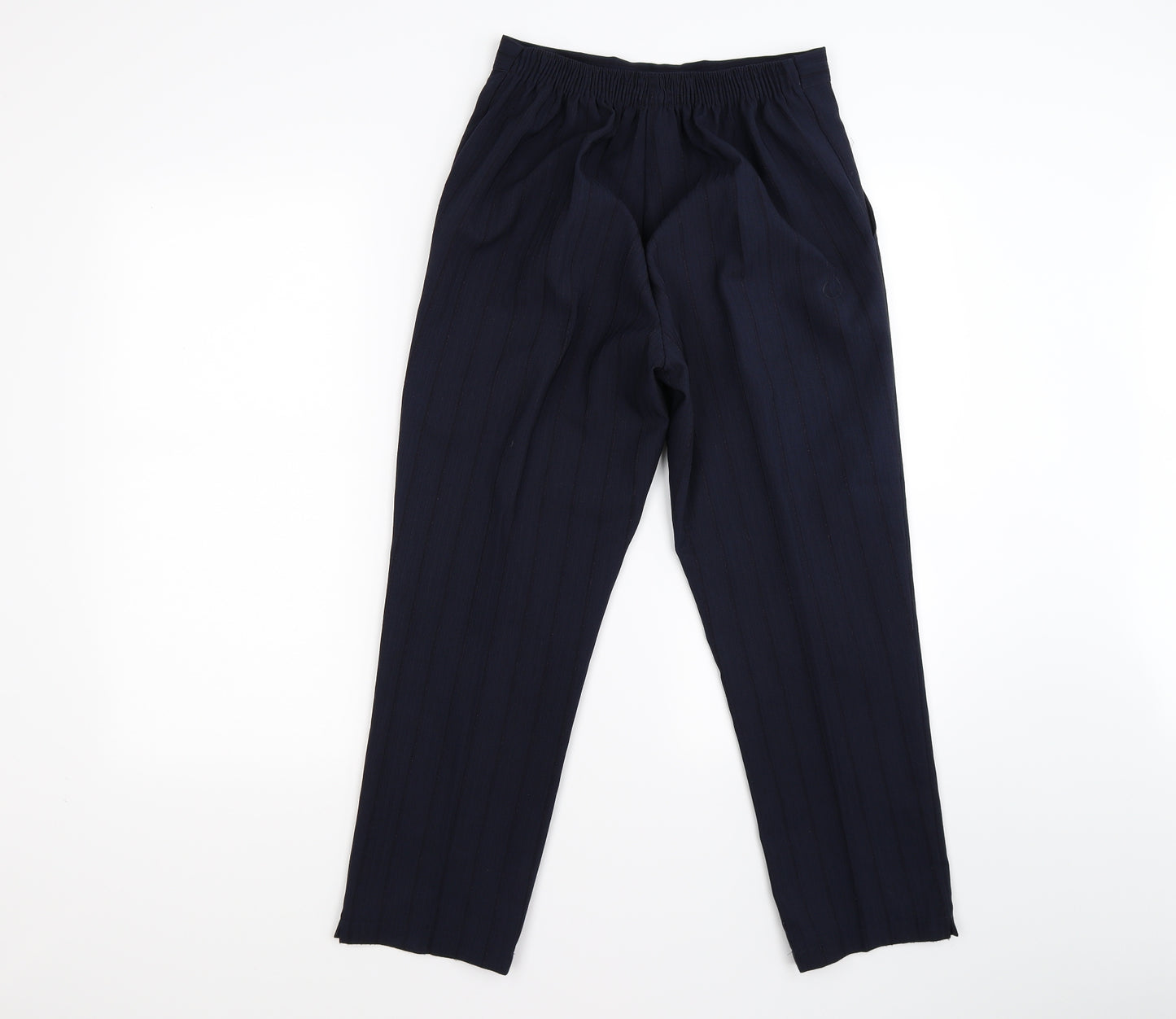 Preworn Womens Blue Striped  Trousers  Size 12 L24 in