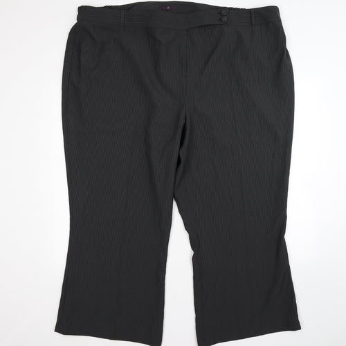 evie Womens Grey Striped  Trousers  Size 32 L25 in
