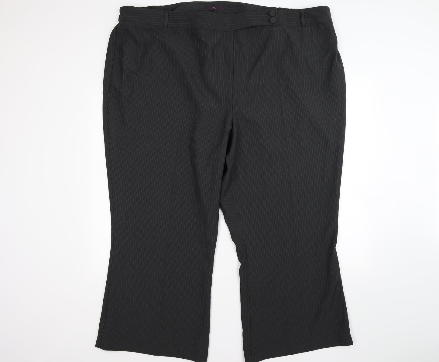 evie Womens Grey Striped  Trousers  Size 32 L25 in