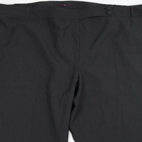 evie Womens Grey Striped  Trousers  Size 32 L25 in