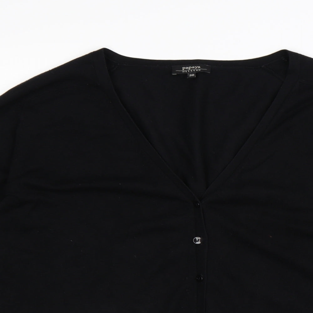 Papaya Womens Black   Cardigan Jumper Size 20