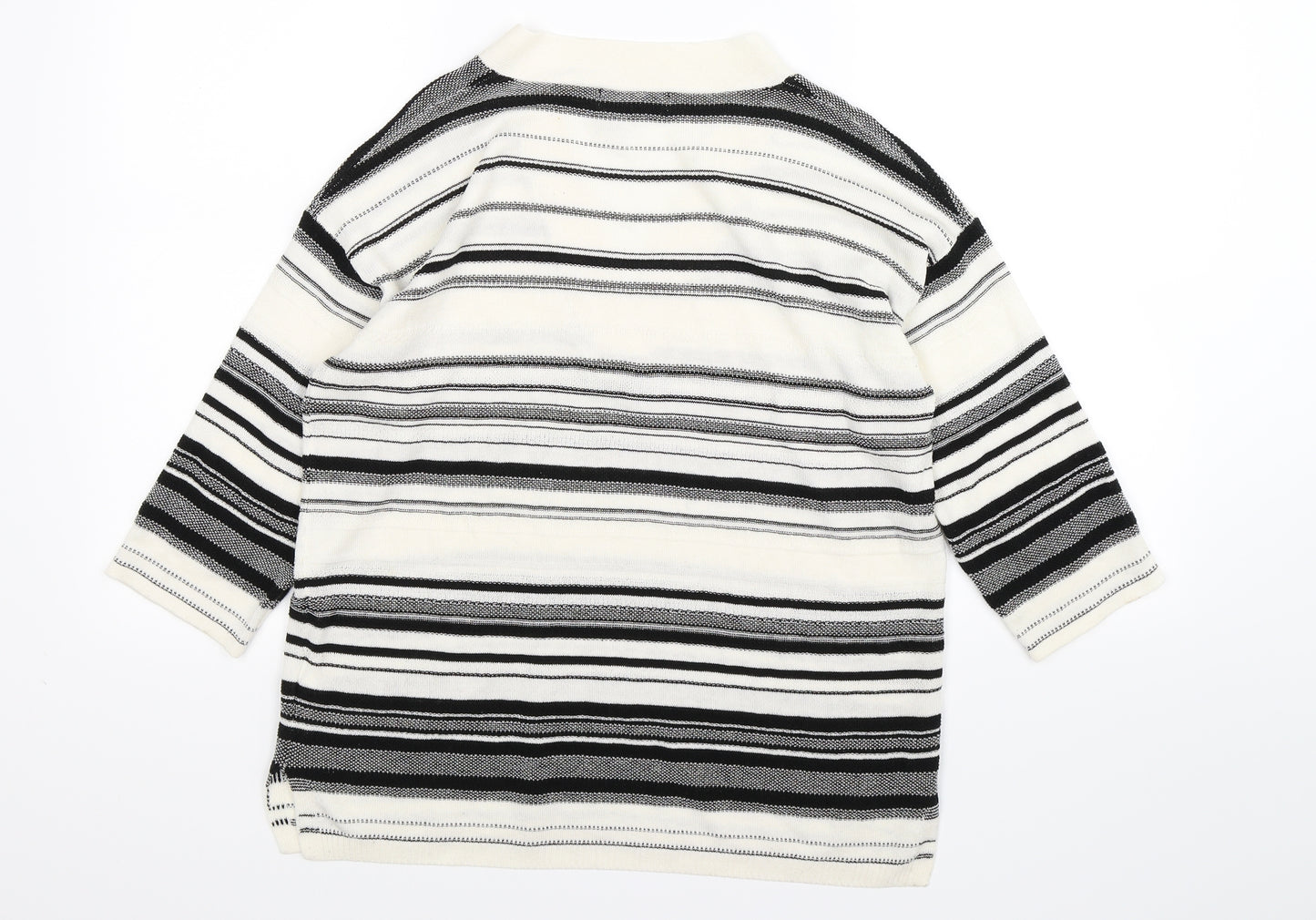 F&F Womens White Striped Knit Pullover Jumper Size 12