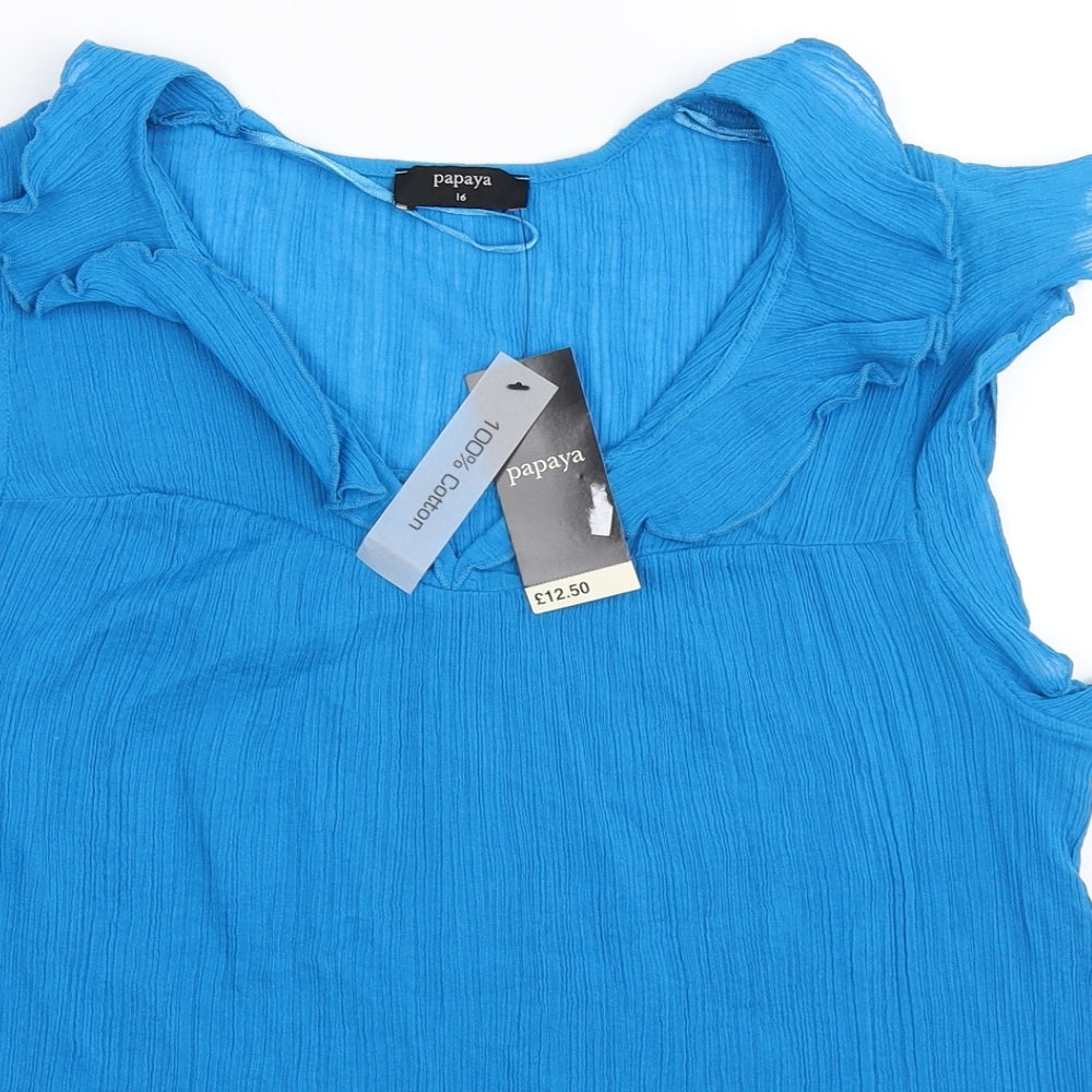 Papaya Womens Blue   Tunic T-Shirt Size 16