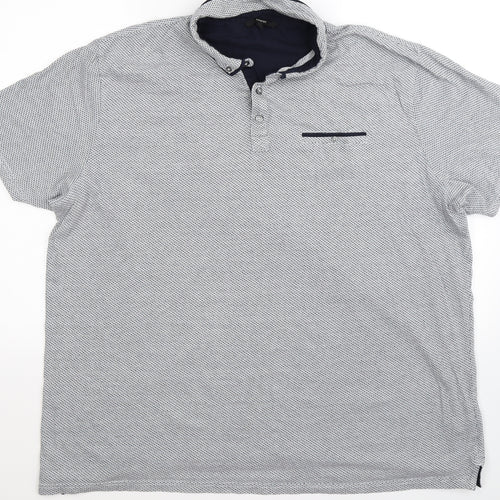 George Mens Blue Striped   Polo Size 3XL