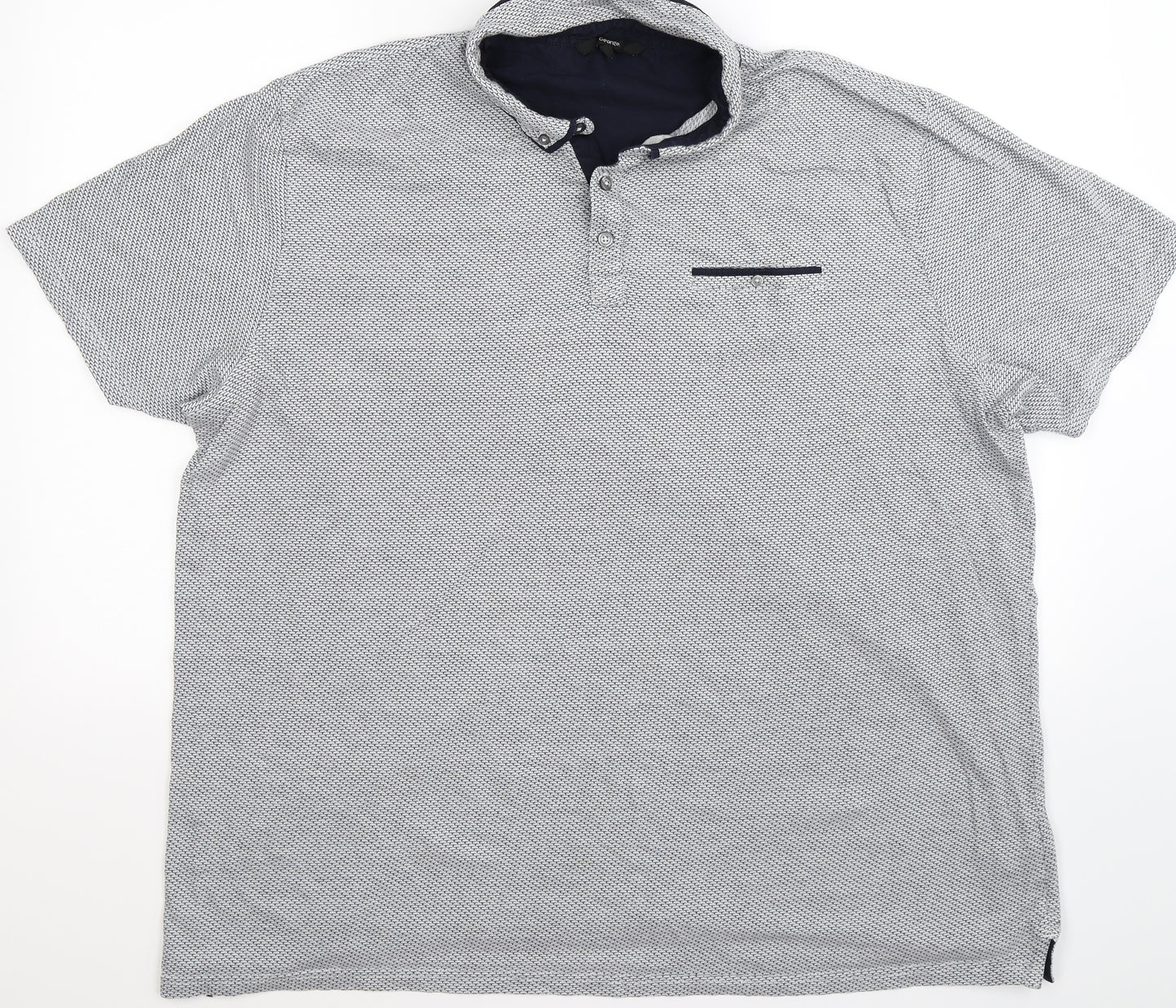 George Mens Blue Striped   Polo Size 3XL