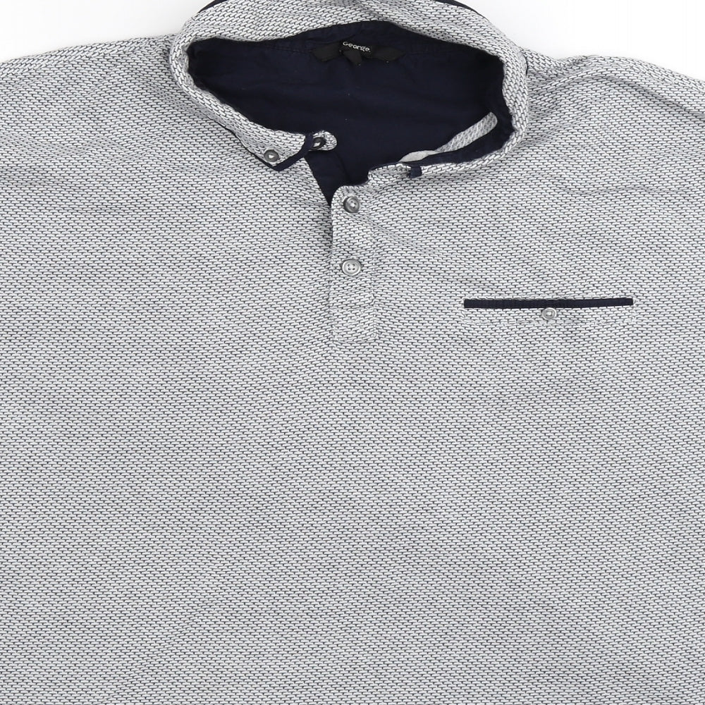 George Mens Blue Striped   Polo Size 3XL