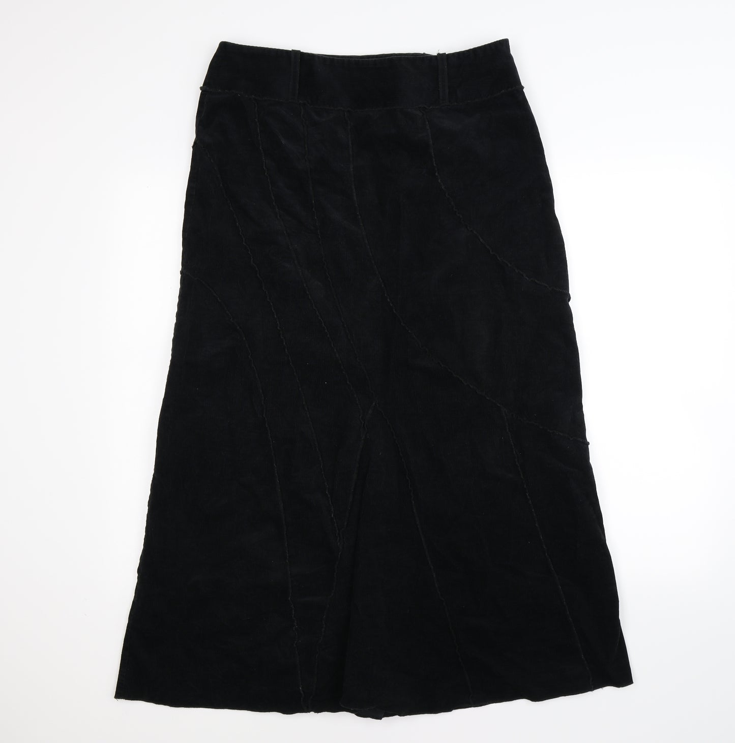 Per Una Womens Black Striped Corduroy A-Line Skirt Size 14